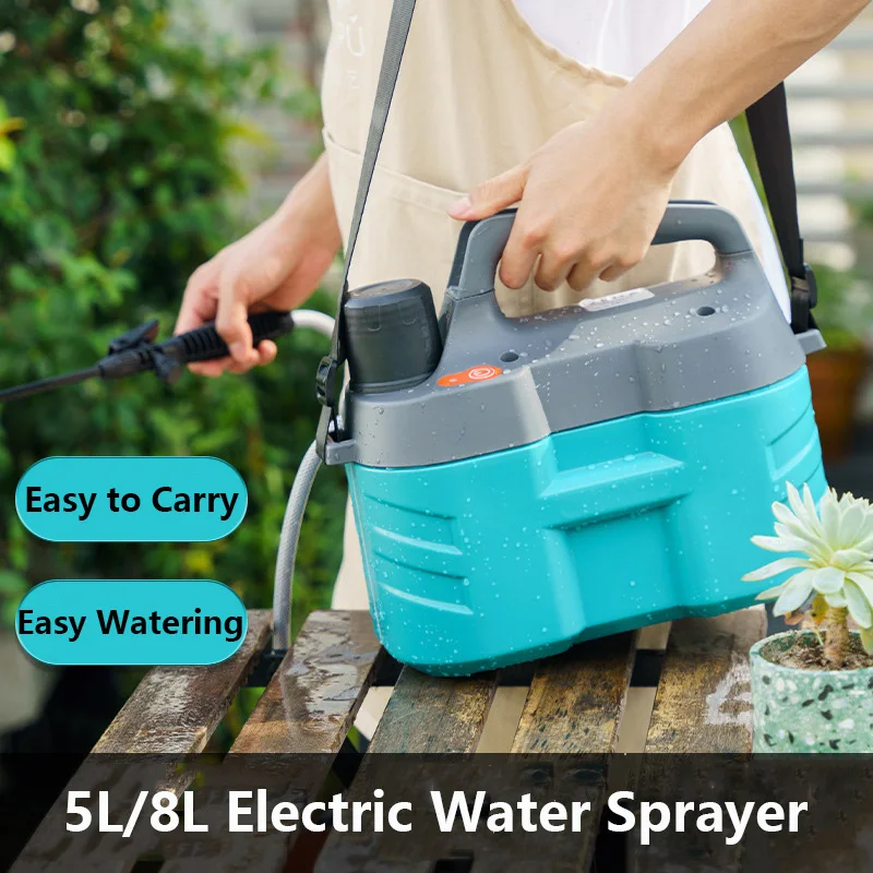 5L/8L Electric Water Sprayer Practical Flow Adjustable Flower Sprinkler Rechargeable Plant Water Sprayer Garden Supply for Yard