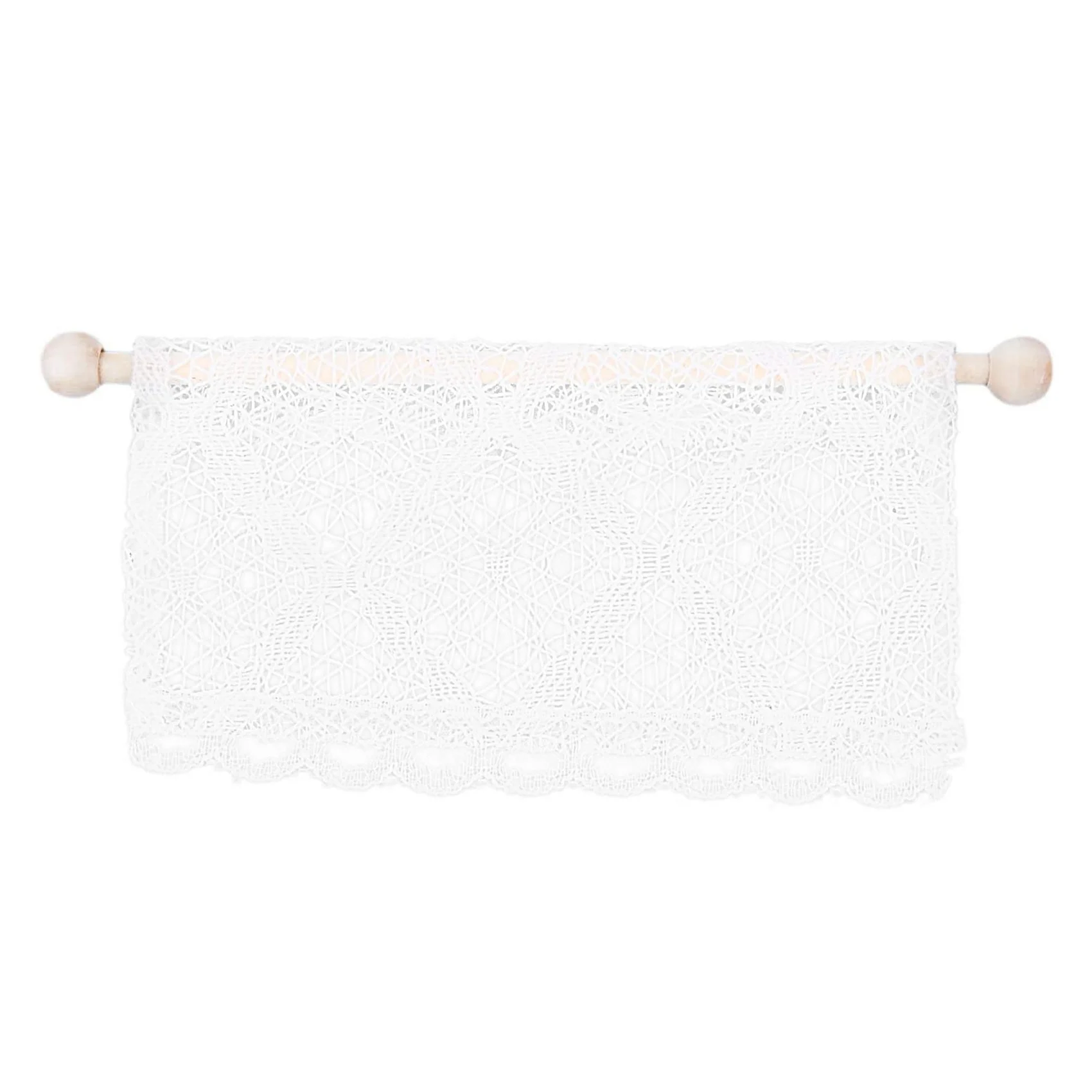 ABXY Dollhouse Curtains Miniature Furniture Accessories Window Valance with Rod 1:12 Scale Beige