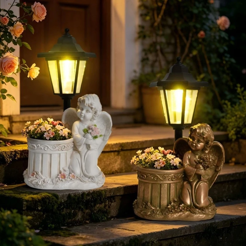 Solar Garden Statue Light with 300 mAh NiMH Battery, UV-Protective Coating, and Nighttime for Patios 87HA