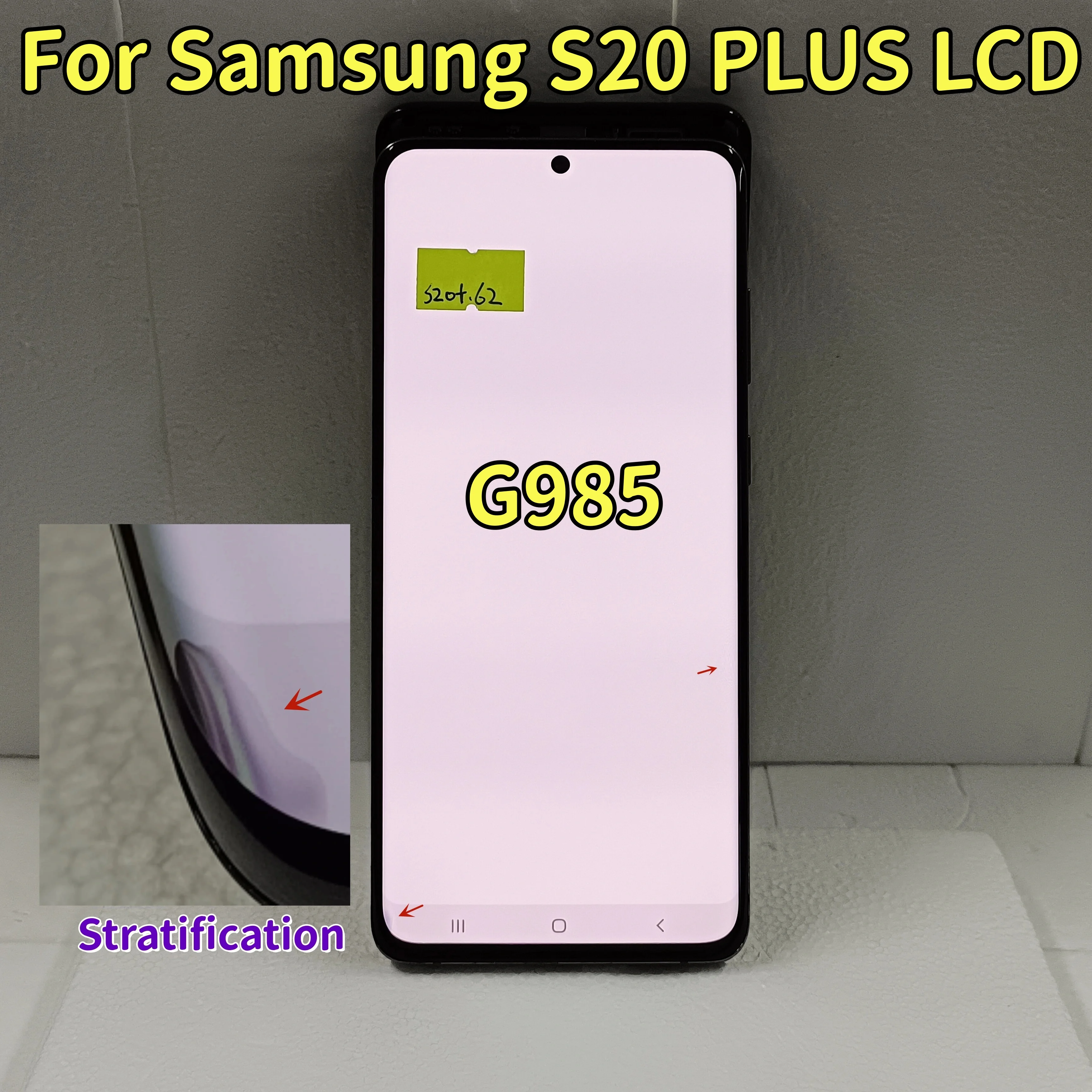 

100% Work AMOLED Display For Samsung Galaxy S20 Plus G985A G985U G985F/DS LCD Touch Screen Digitizer Assembly ,With Defects