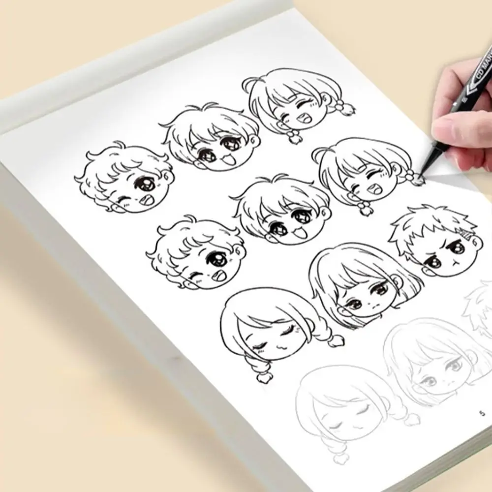 2PCS Comics Girl Boy Comics libro Tutorial disegnato a mano che studia la linea di apprendimento Draft Practice Book Drawing Copy Book