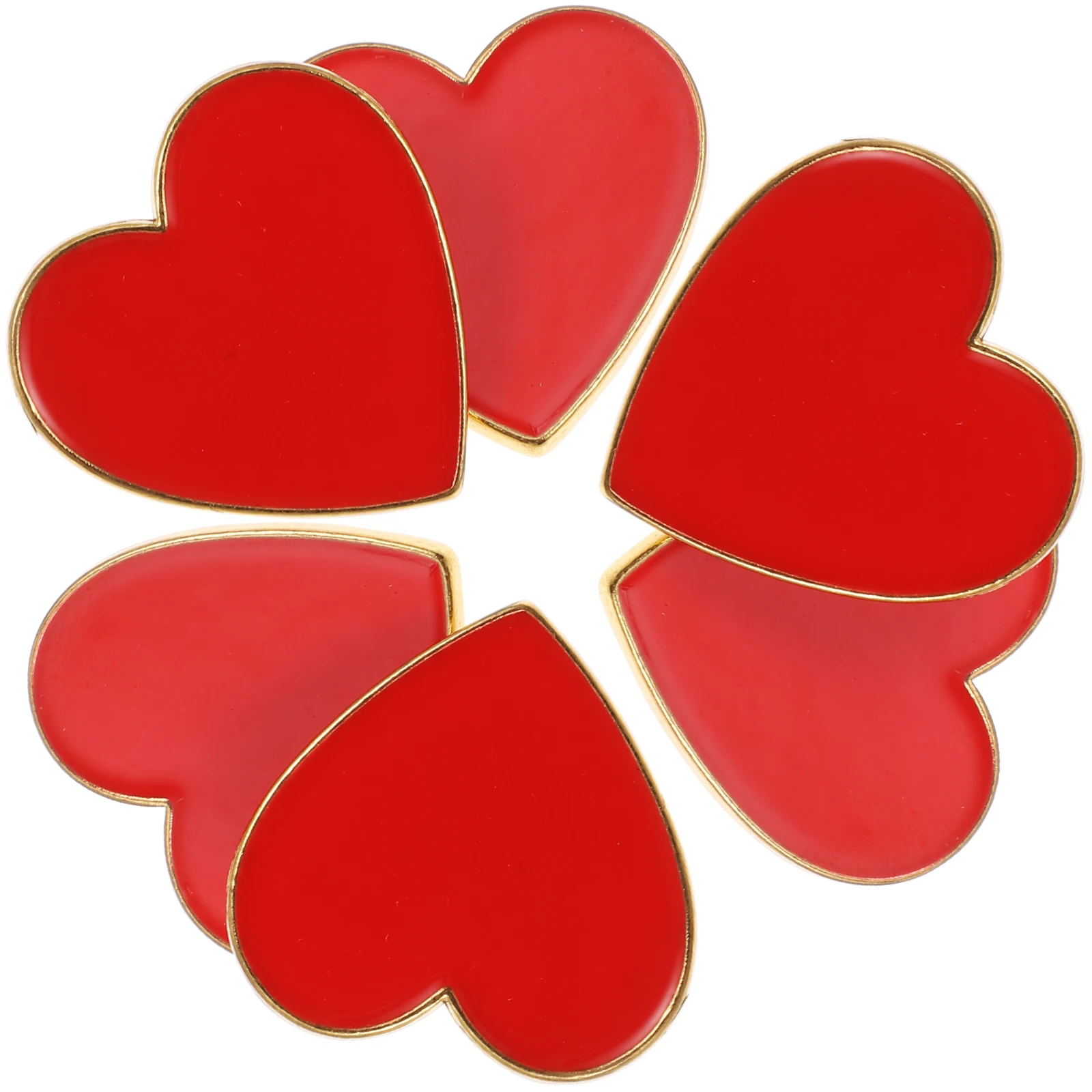 

6Pcs Heart Lapel Pins Fashionable Heart Brooches Durable Pins for Clothes Scarves Hats Accessories Clothes Brooch