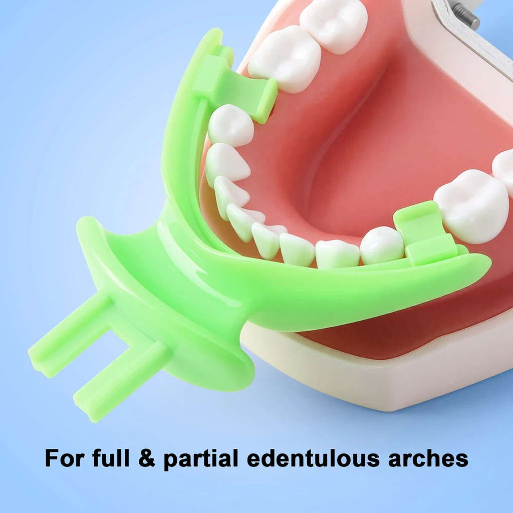2 Sets AZDENT Dental Mid-Jaw-Tray, vollständige und partielle Abdruckschalen für die Zahnspitzenregistrierung, zur Reparatur von Prothesen, okklusale Abdruckschalen für zahnlose Kiefer – Detail 3