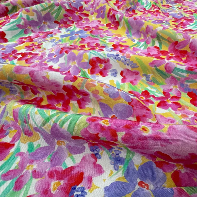 

Ткань из чистого хлопка с цветочным принтом, драпировка, мягкая дышащая летняя юбка, ткань для детской одежды, Hanrt, сделай сам, домашняя губка