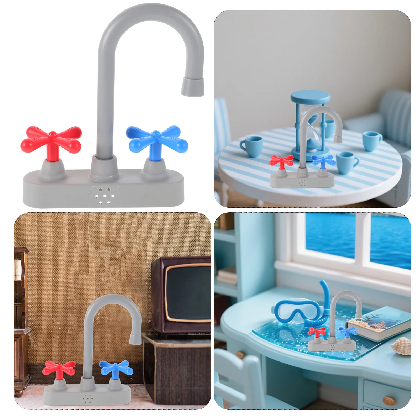 2 pçs torneira da cozinha substituição design realista fingir jogar pia para crianças criança seguro leve criativo