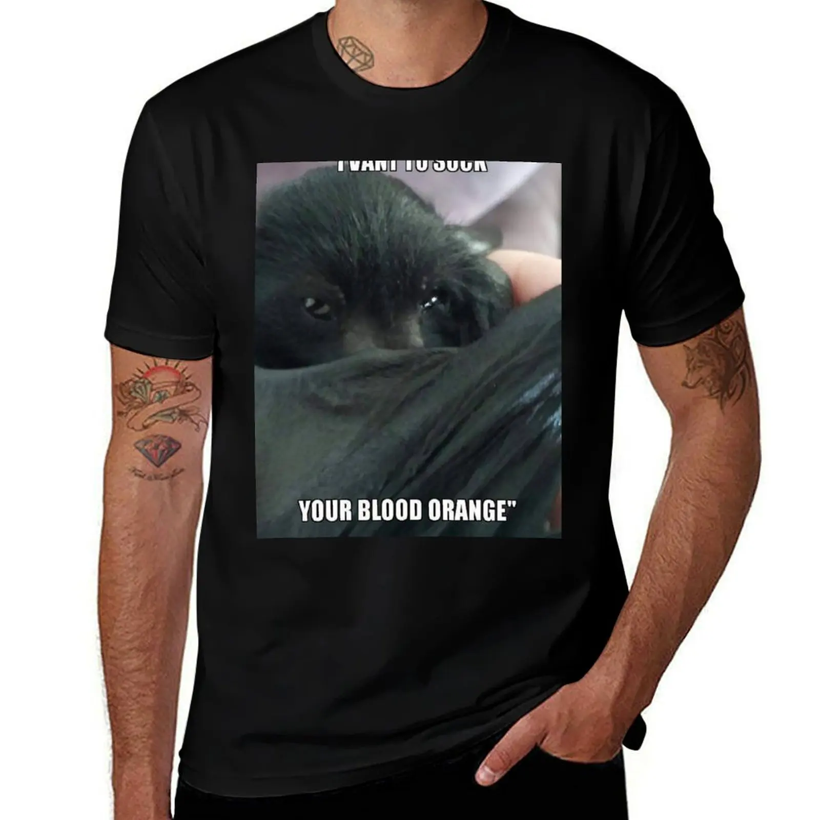 Larry The Vampire Bat Impression T-Shirt Fashion Print Casual Short Sleeve