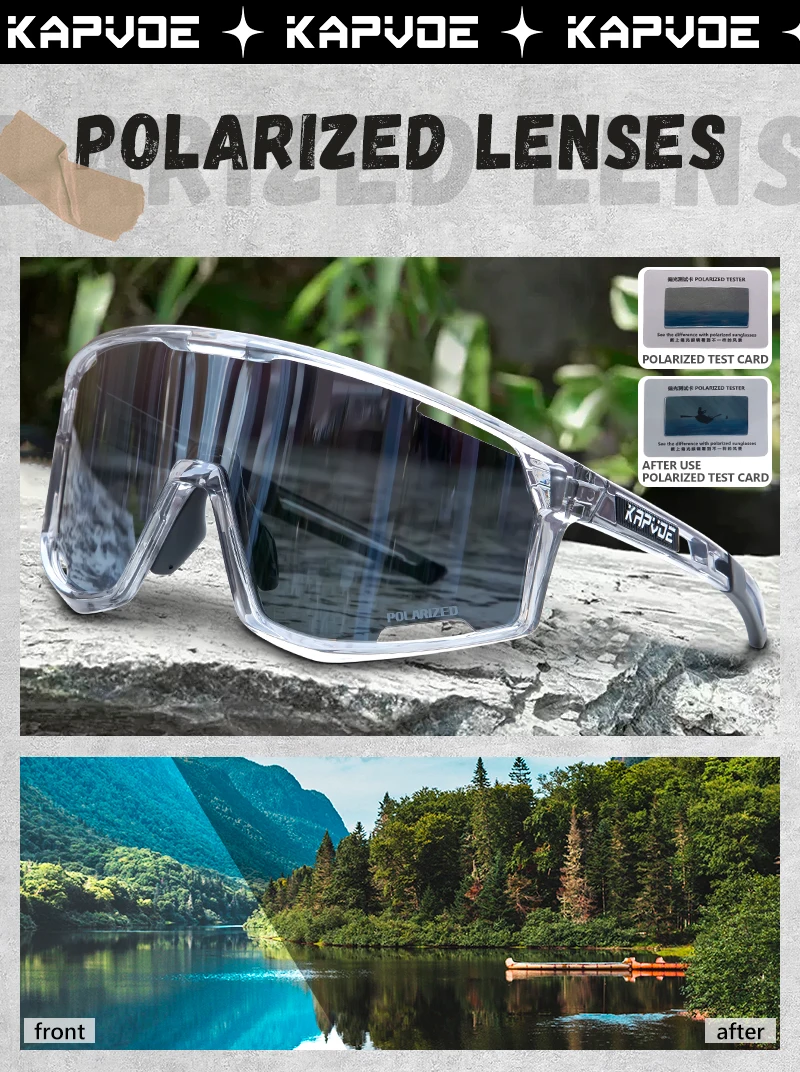 KAPVOE Farbe Polarisierte Radfahren Gläser Männer MTB Brille Frauen Rennrad Brillen UV400 Fahrrad Sonnenbrille Outdoor Sport Gläser – Detail 3