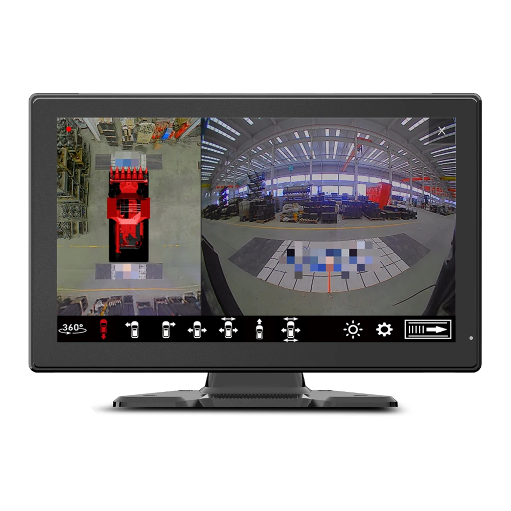 

10inch Touchscreen 3D 360 Degree Surround View Camera System Blind Spot Detection AI Reversing Camera 1080P for Truck Bus RV