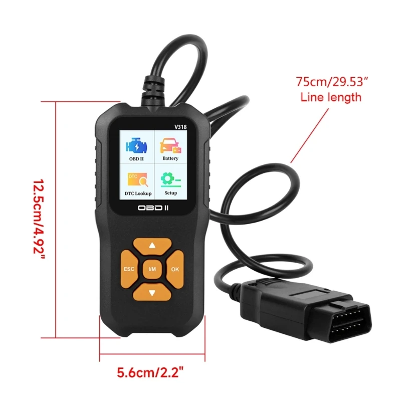 V318 OBD2 Scanner Auto Engine Fault Code Reader Multilanguage Diagnostic Scanner Battery Tester Digital Display Drop Shipping