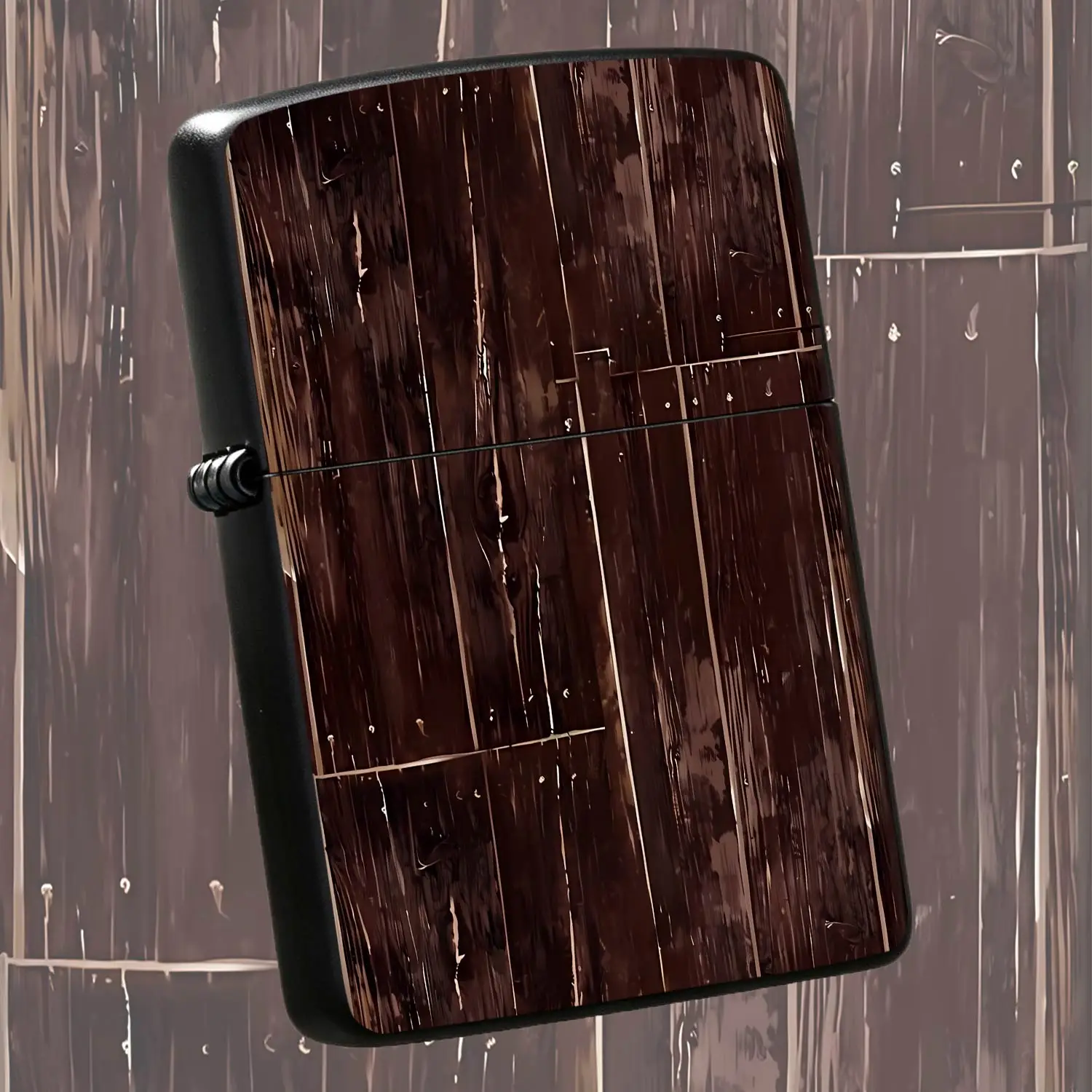 Vintage Dark Brown Wood Grain Lighter, Portable All-scenario Igniter for Home Daily Candle Lighting, Outdoor Camping Bonfire Kindling, Delicate Clear Texture, Versatile Practical Gift for Daily Carry, Suitable for Any No A Humorous And Inte