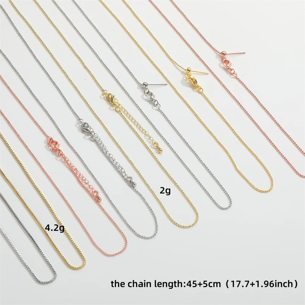 Hot-selling basic box chain retro versatile personalized pull-out adjustable bead chain necklace jewelry wholesale