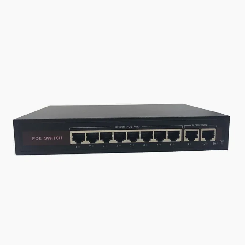 Commutateur POE avec 8 ports de 10/100Mbps IEEE 802.3 PG/at, adapté au système de caméra IP/sans fil I-CCTV, Ethernet 48V