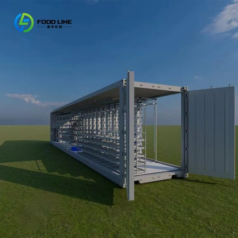 Customized 40HQ Large Automatic Hydroponic Green Leaf Vegetable Machine System Steel and Metal Container for Plant Usage