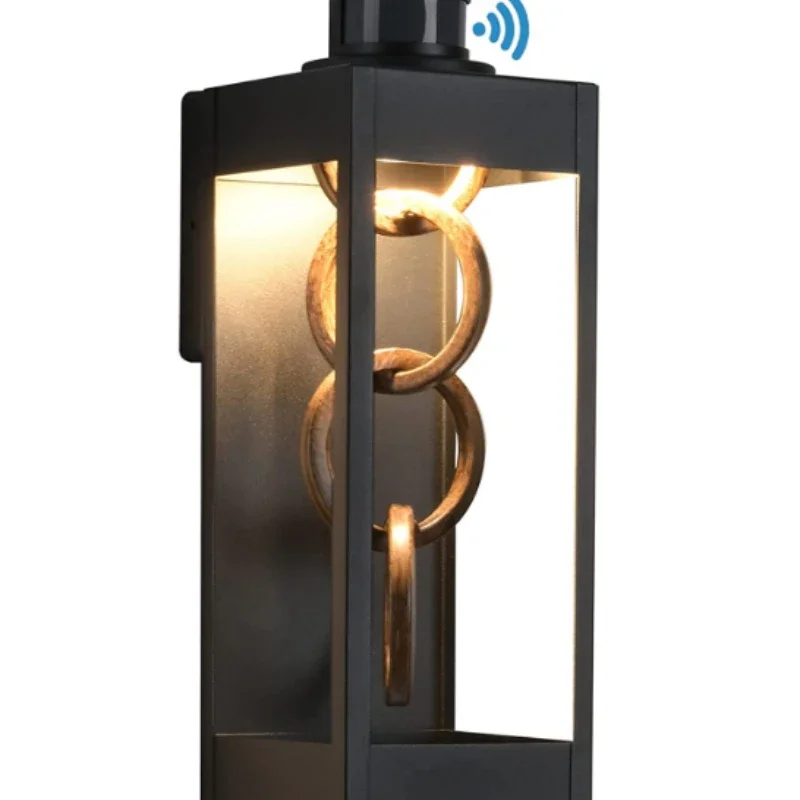 

Motion Sensor LED Outdoor Wall Light Dusk To Dawn Exterior Porch Light Fixture Wall Mounted Black Modern Industrial Lamp
