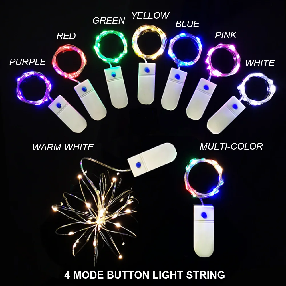 LED 2032 Taste-Batterie Neue Taste Blinkt String Lichter Weihnachten Hochzeit Feier Party Kreative Blume Dekoration Lichter