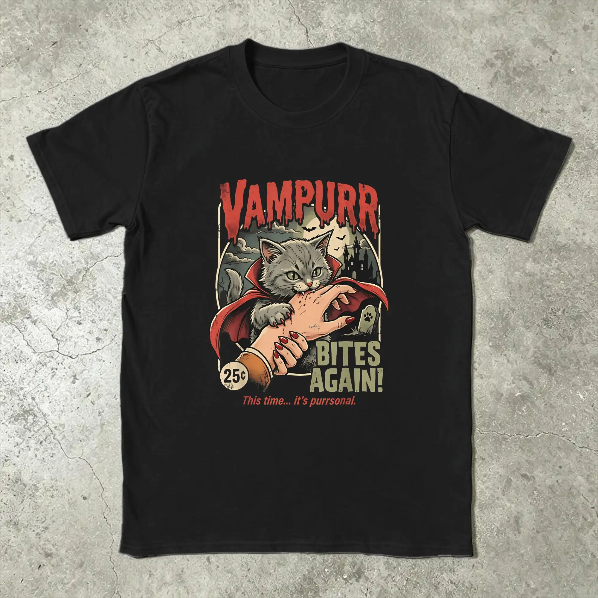 The Return of Vampurr T Shirt Summer  Harajuku T-Shirts Men Pure Cotton Crew Neck Clothes Short-Sleeved Street Style Tshirt