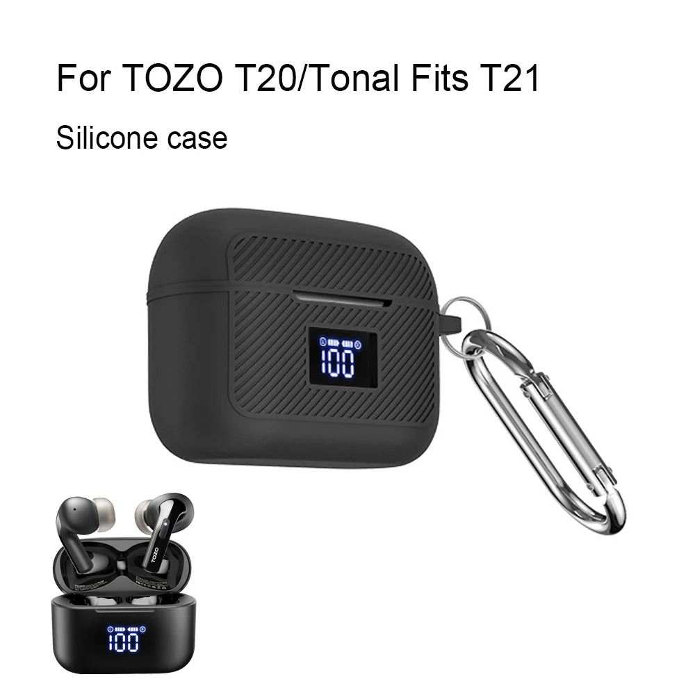 For TOZO T20/Tonal Fits T21 Silicone Protective Case with Buckle