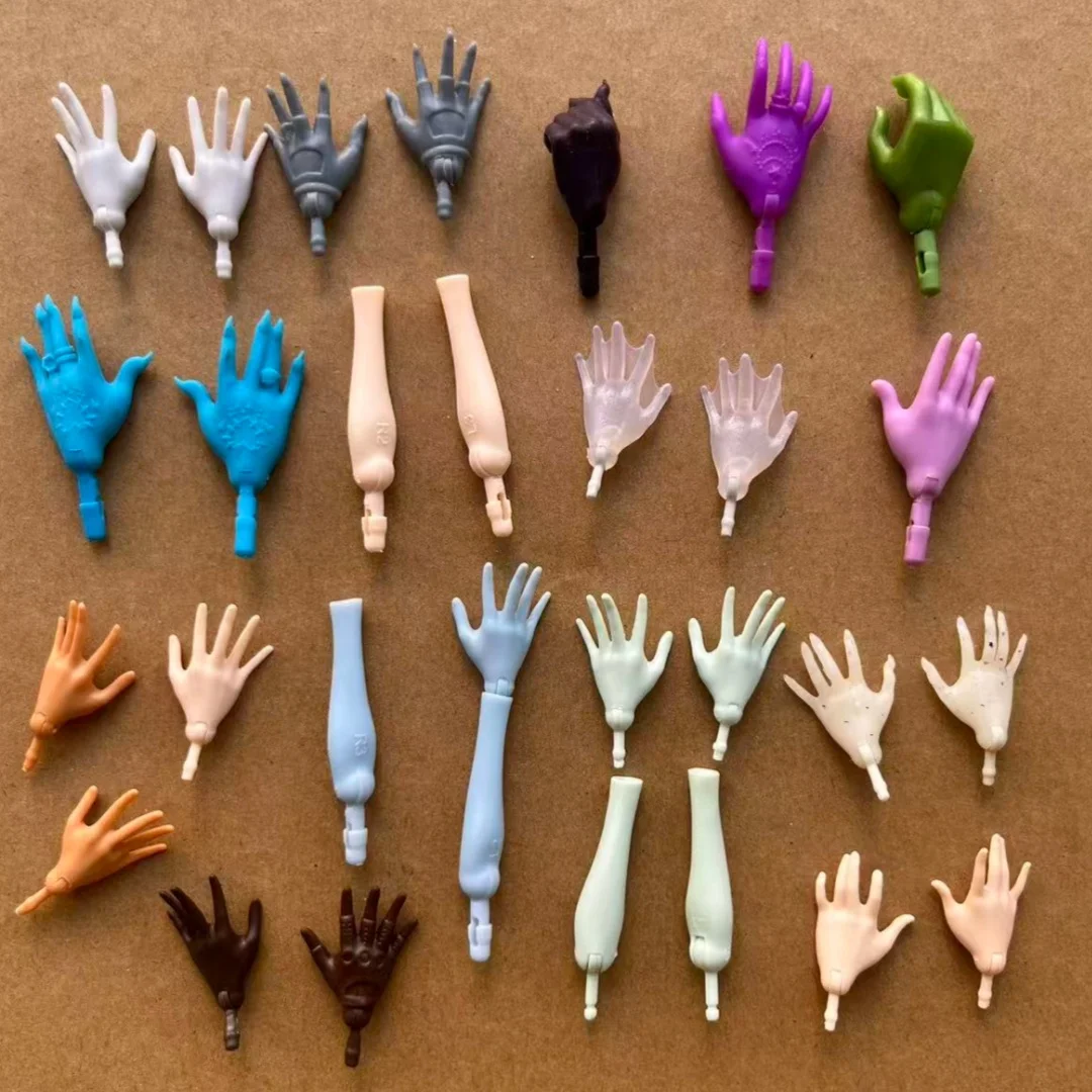 Monster 1/6 boneca substituição mãos cotovelos roxo bege azul verde pele original acessórios de boneca para bonecas finas