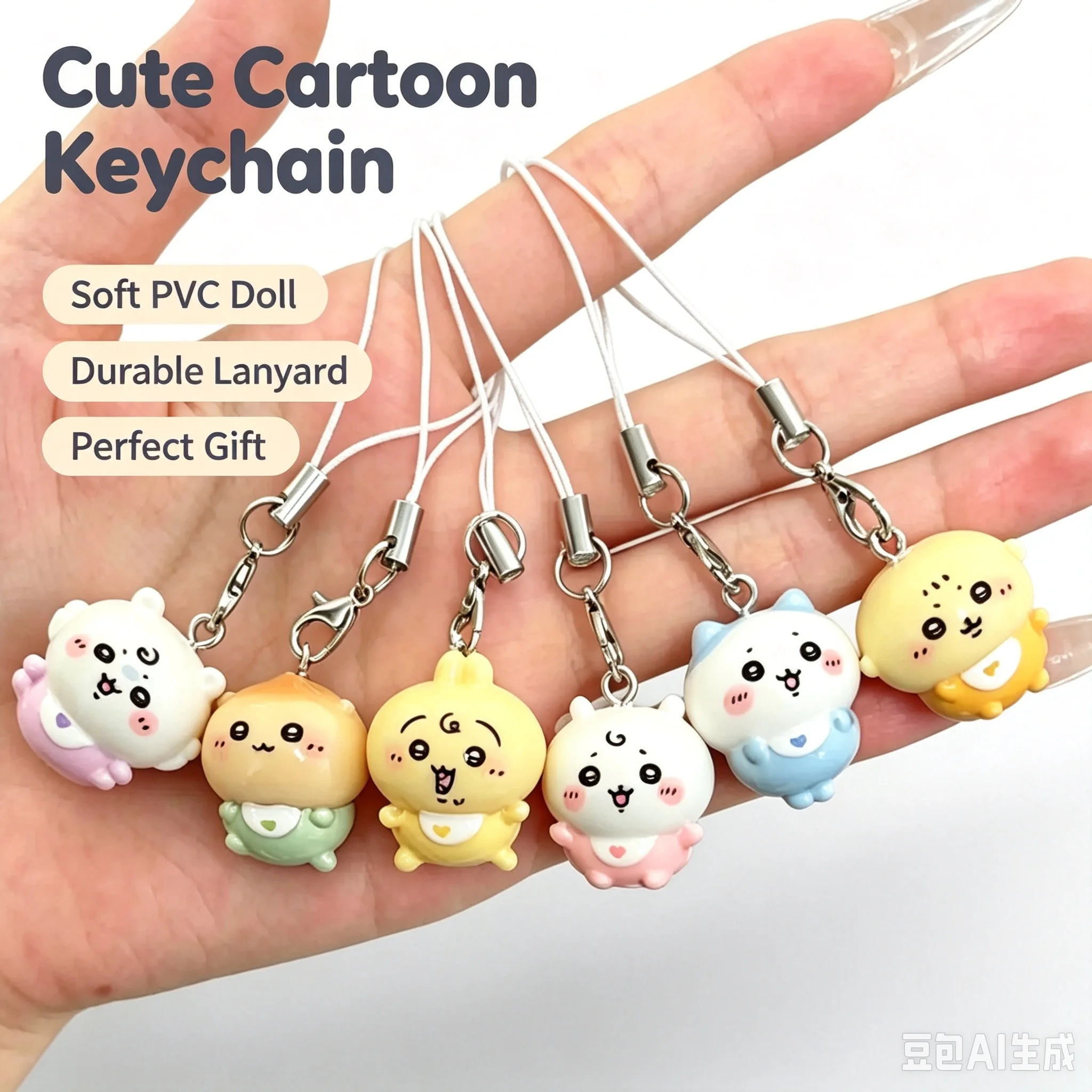 Kawaii Tiny Resin Pendant Cute Baby Outfit Usagi Hachiware Phone Lanyard Mini Keychain Small Bag Charm for Girls Student Gift