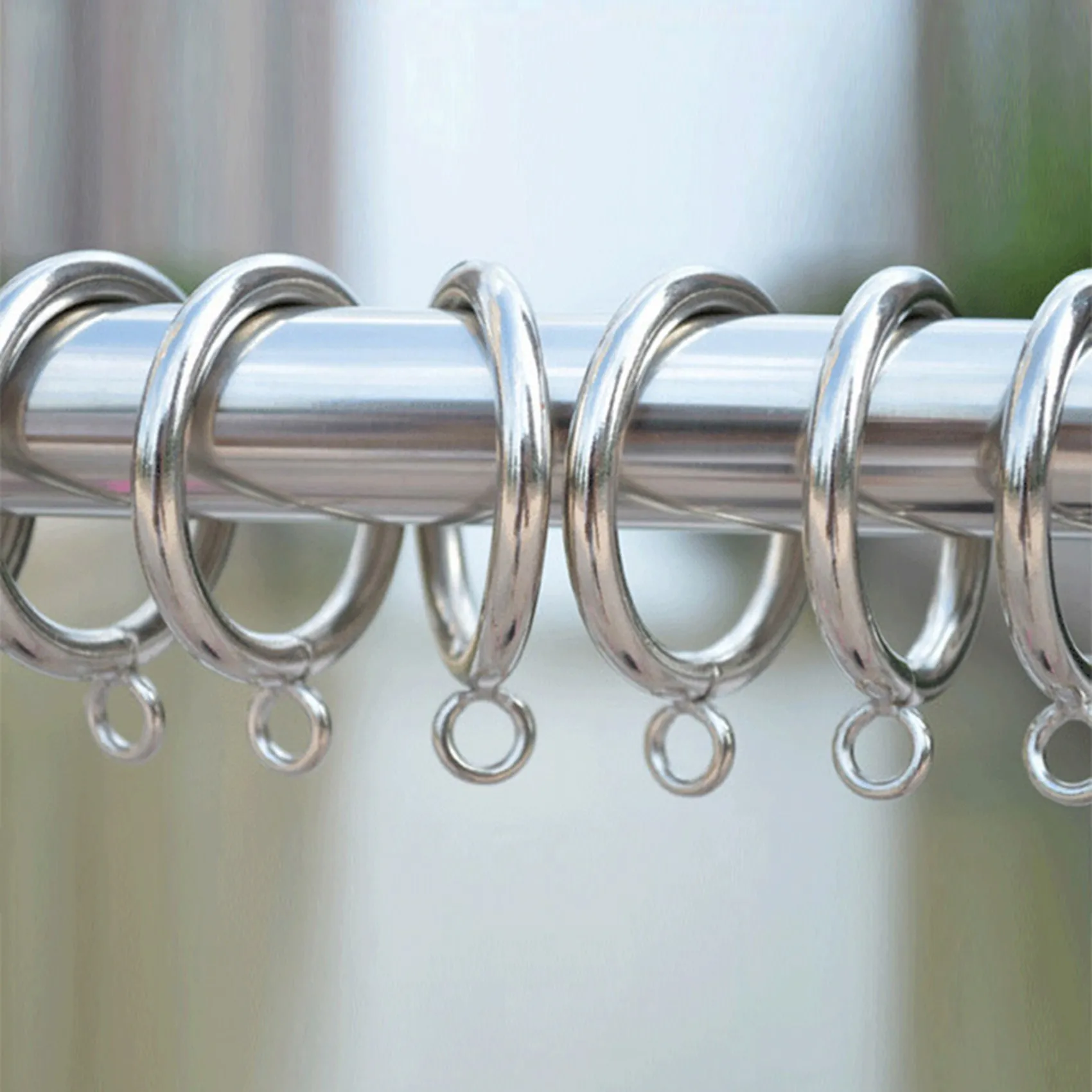N84R 80 Pack Curtain Rings, 38Mm Internal Diameter Iron Curtains Rings Hanging Rings For Curtains And Rods, Silver