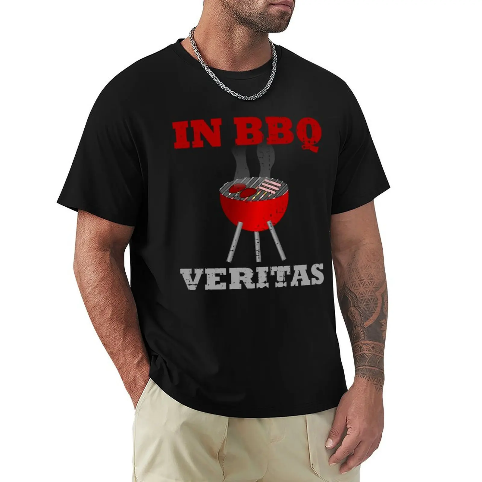 

In BBQ veritas - funny barbecue saying T-Shirt tshirts personalised anime clothes customizeds cotton t shirt men