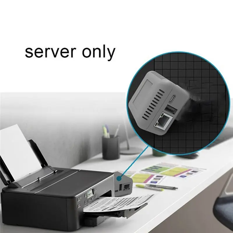 ABDE-Wifi Network BT 4.0 Print Server Networking USB 2.0 Port Fast 10/100Mbps RJ-45 LAN Port Ethernet Print Network US-Plug Dura