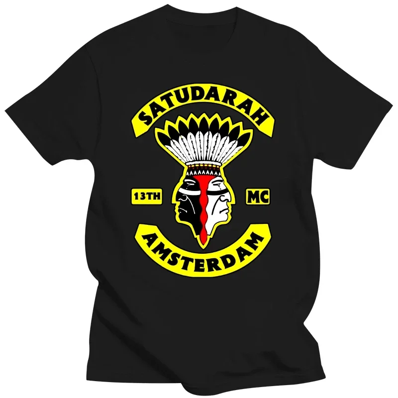 Tshirt men cotton tops Fashion Satudarah Mc Groningen Printed High Quality Black men t shirt euro size Male fashion Hot Sale