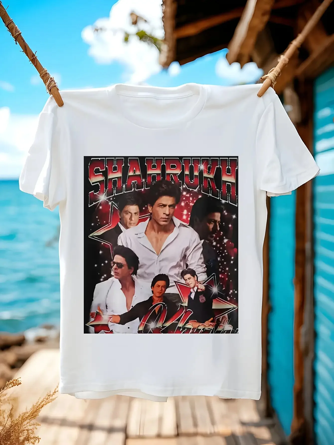 Men'S Graphic Tee - A Crew Neck Shirt Showcasing Striking Prints of Shah Rukh Khan And Movie Posters, Machine Washable, Ideal fo