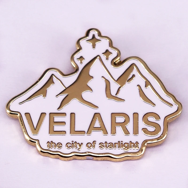 Velaris a cidade de starlight esmalte pin, noite tribunal, inspiração distintivo, presentes nerd, decoração