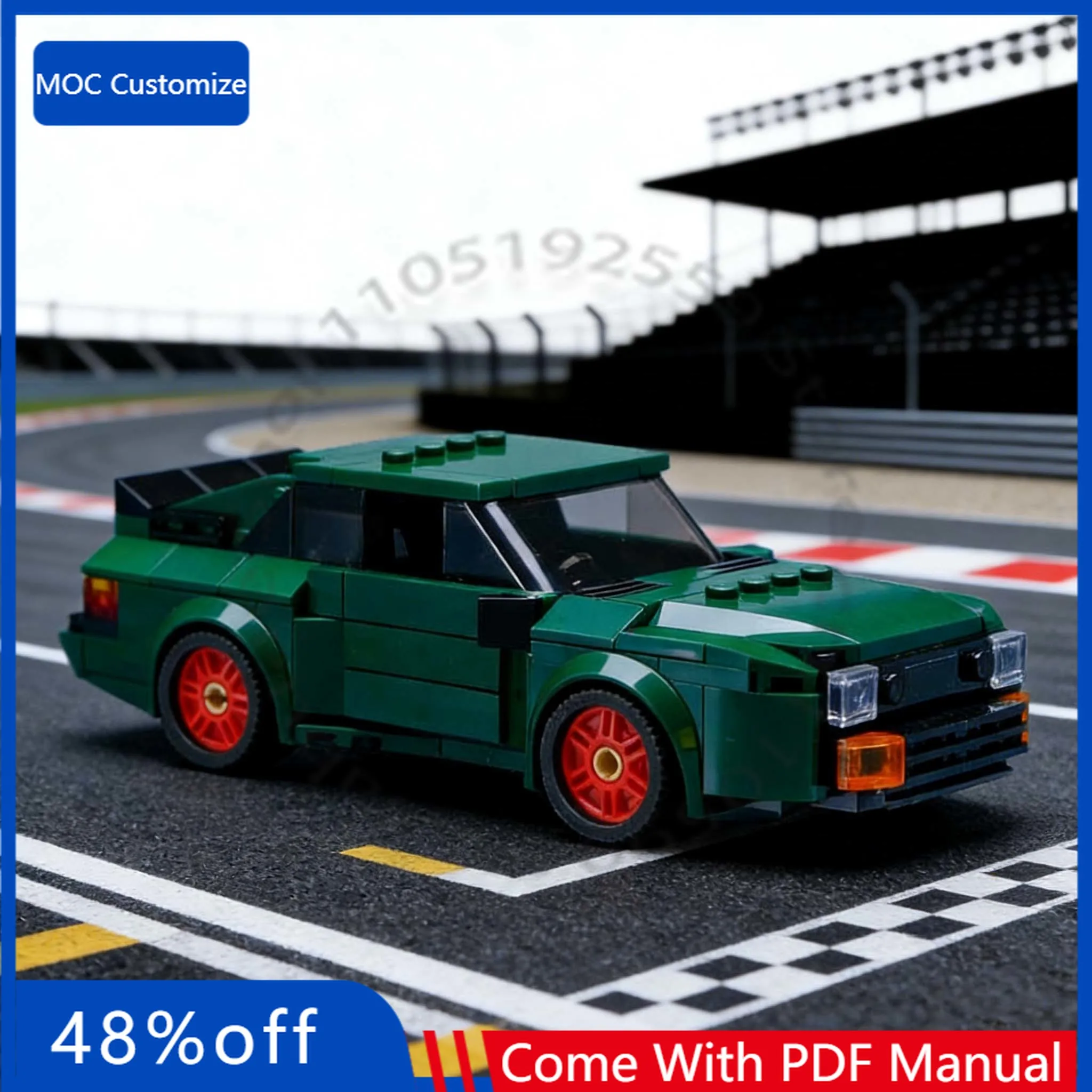 

240 деталей: Спортивный гиперкар серии Quattro, конструктор MOC, модульный, креативный, для самостоятельной сборки, подарок для мальчиков на праздник