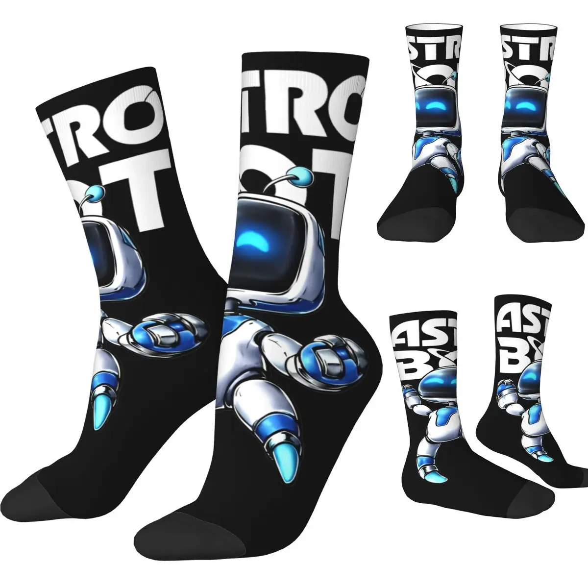 Fashion Men's Socks Crazy ASTRO BOT Cartoon Character Sock Polyester High Quality Women's Socks Spring Summer Autumn Winter