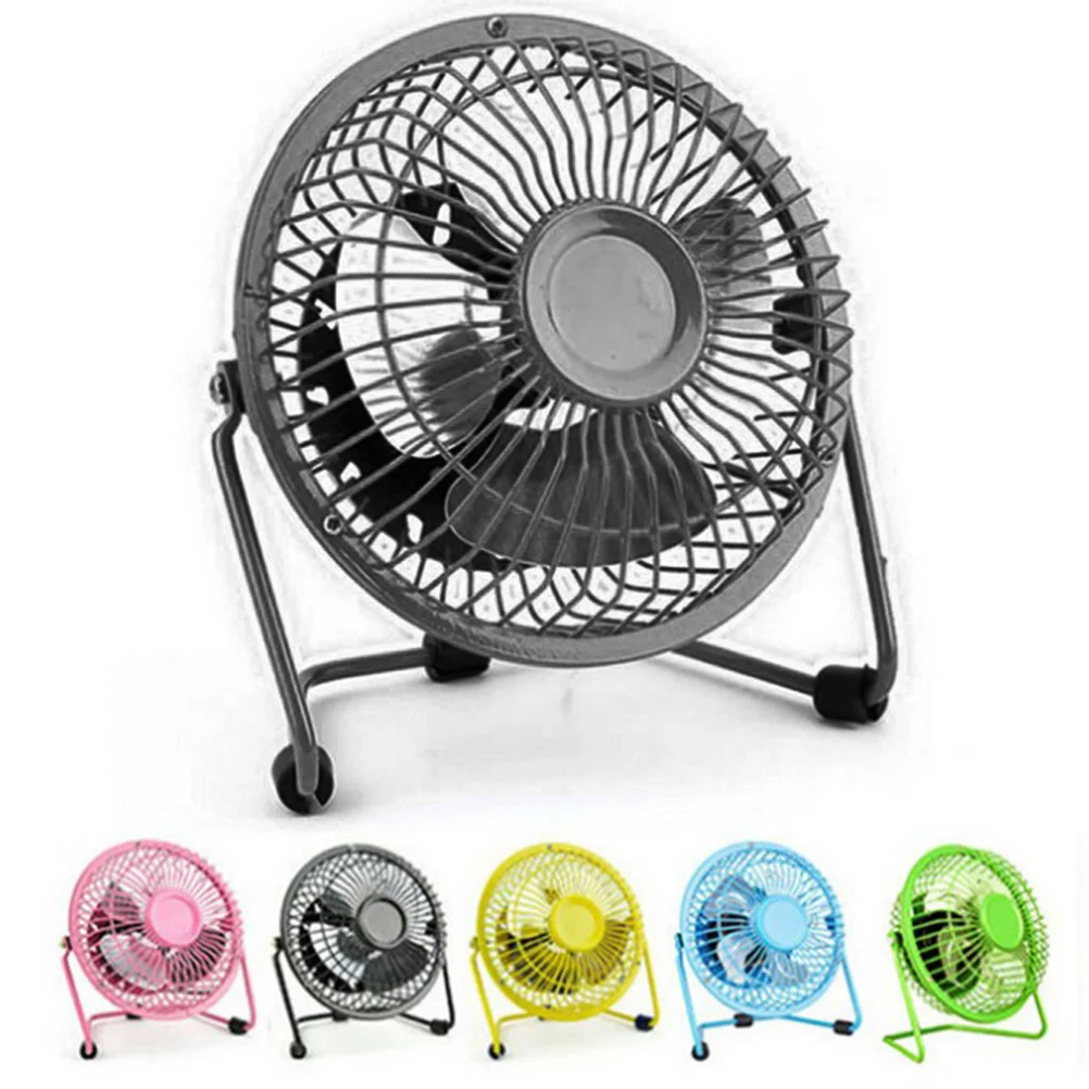 

4 '' Mini Electric Fan USB Floor Quiet Wrought Iron Generic Power Adapter Portable