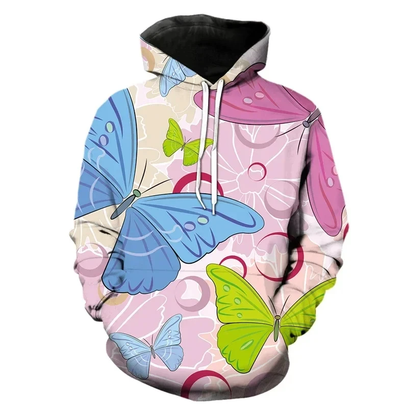 Novelty Butterfly 3D Print Men/women Hoodie Sweatshirts Fashion Casual Cool Long Sleeve Pullover Harajuku Y2K Oversized Hoodies