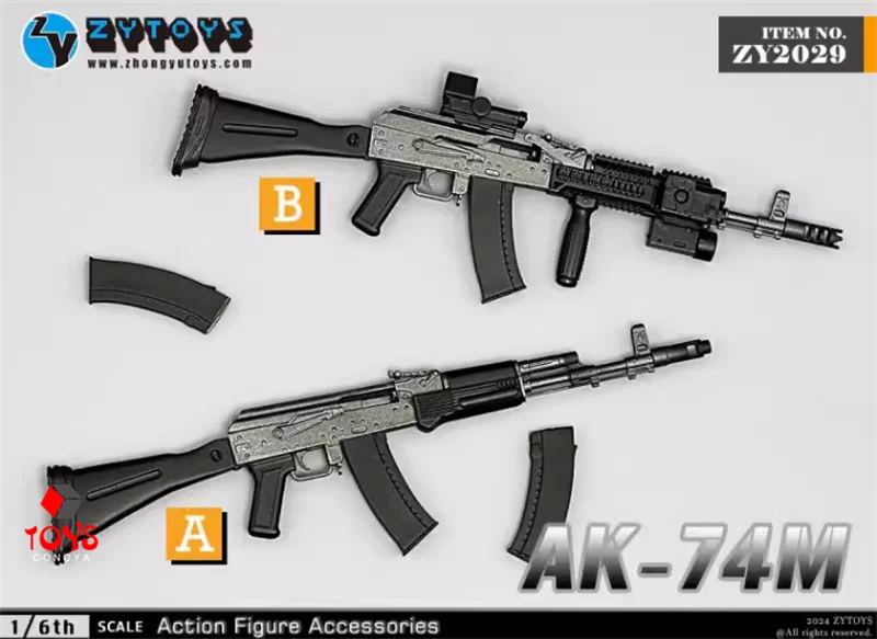 ZYTOYS ZY2029 broń w 1/6 skali AK74M Model 16cm żołnierz z karabinu szturmowego pistolet-zabawka zmieścić 12-calowe męskie figurki