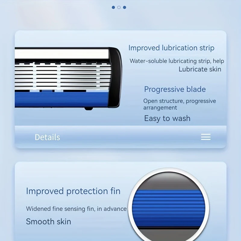 شفرات حلاقة مكونة من 6 طبقات، شفرات حلاقة لوتس صديقة للبشرة من الفولاذ المقاوم للصدأ قابلة لإعادة الاستخدام لإزالة الشعر للتنظيف العميق #4