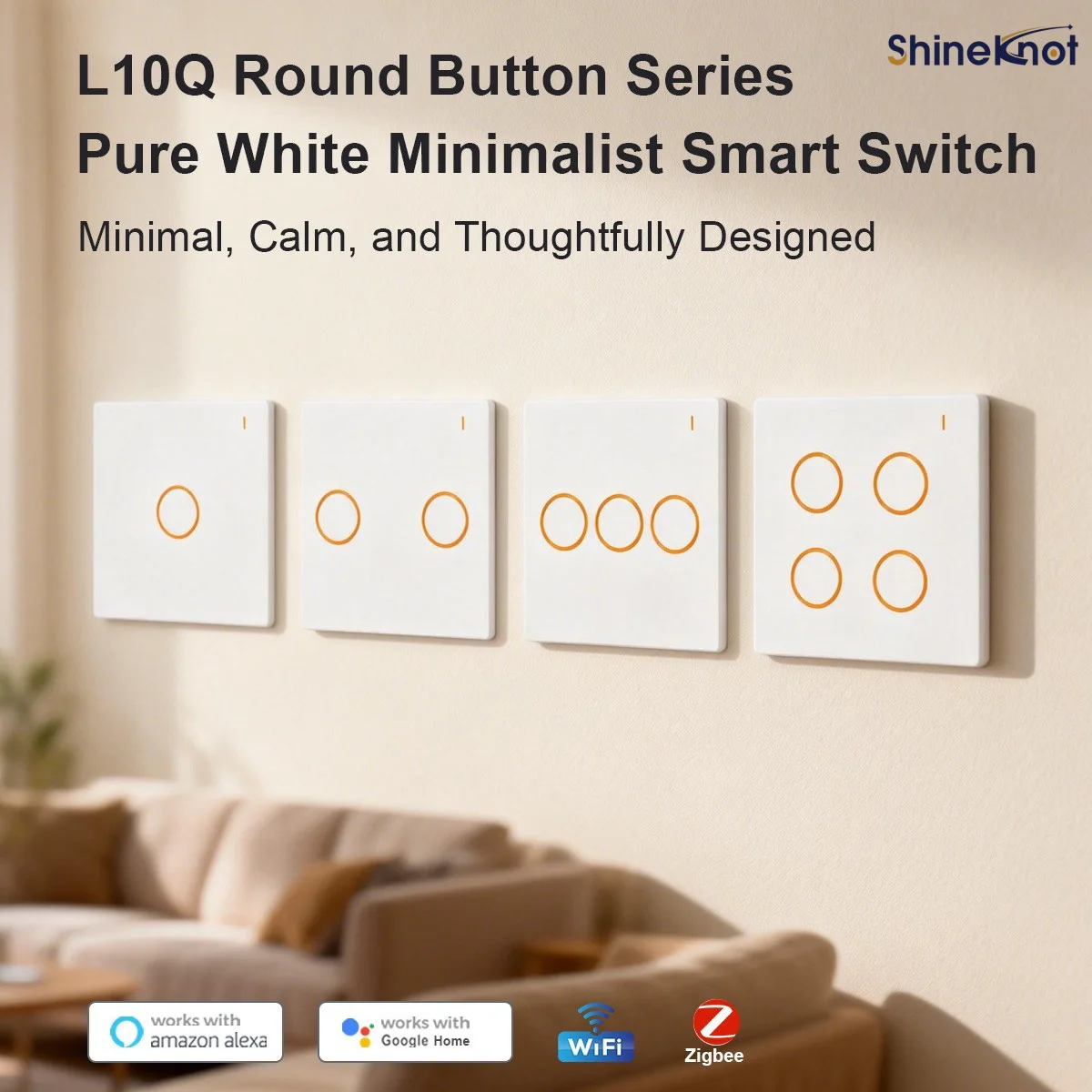 Shinekbot New Tuya Smart Wifi Switch European Standard Bottom Box Switch White Button Switch Tuya Zigbee Switch