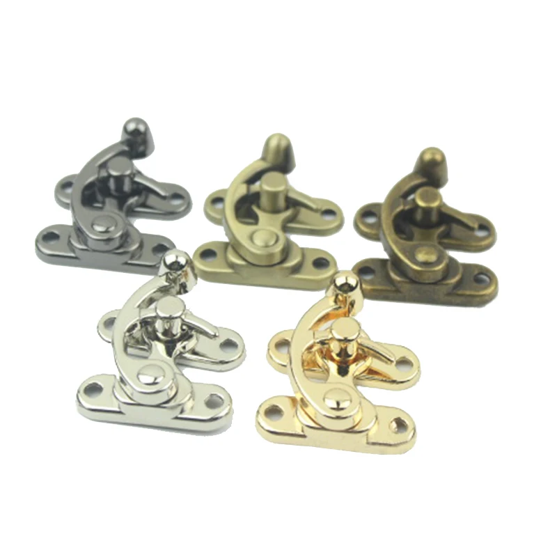 Small Antique Metal Lock Decorative Hasps Hook Gift Wooden Jewelry Box Padlock With Screws For Furniture Hardware