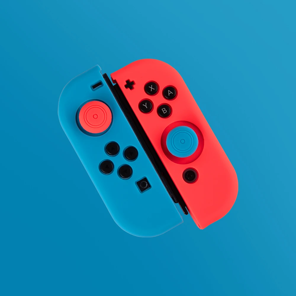 Silicone Case for Nintendo Switch Gamepad Non-Slip Cover Rocker Sleeve Contrast Color Case TPU Soft Rubber Protective Covers