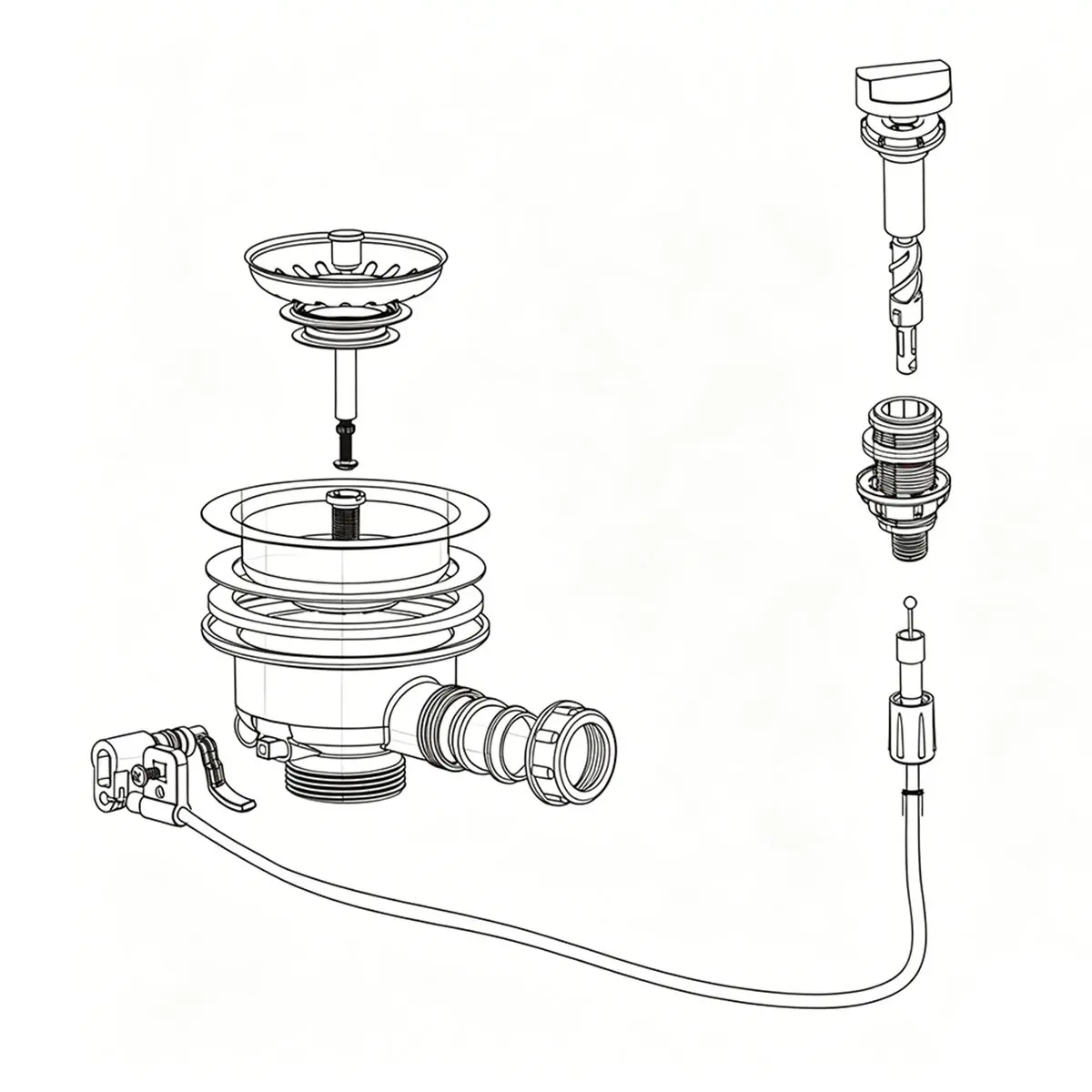 Multi-use Gear 114mm Bowl Type Table Control Sink Strainer Trap Sink Strainer with Overflow Sewage Trap Catch Catcher Plug Drain