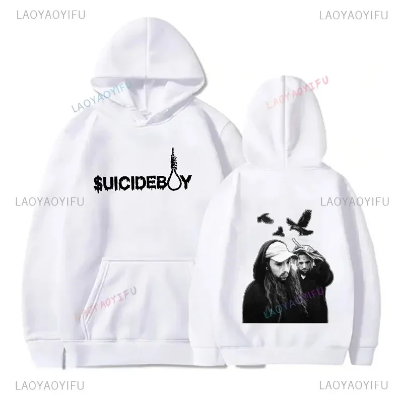 Vintage Suicideboy Printing Hooded SweatShirt Unisex Harajuku Grey Day Rapper Hip Hop Streetwear Men's Hoodies Pullover Clothes