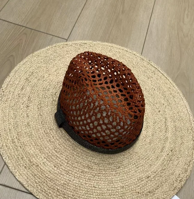 Summer high quality natural straw wide brimmed fedora sun hat