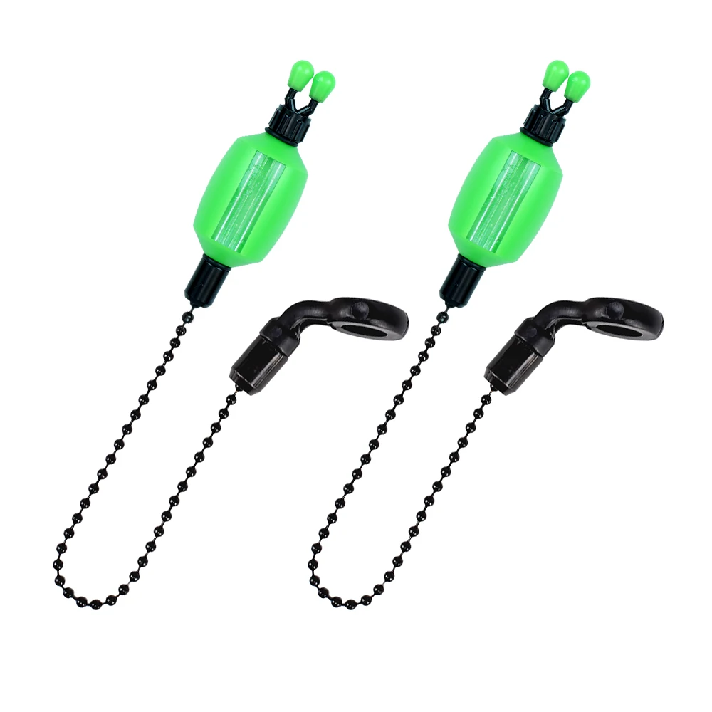 Hirisi 2 Stück Karpfenangeln Swinger Bissanzeiger, 5 Farben, langlebiger, durchsichtiger Kunststoff mit liniensicheren Clips, Karpfenangeln-Zubehör