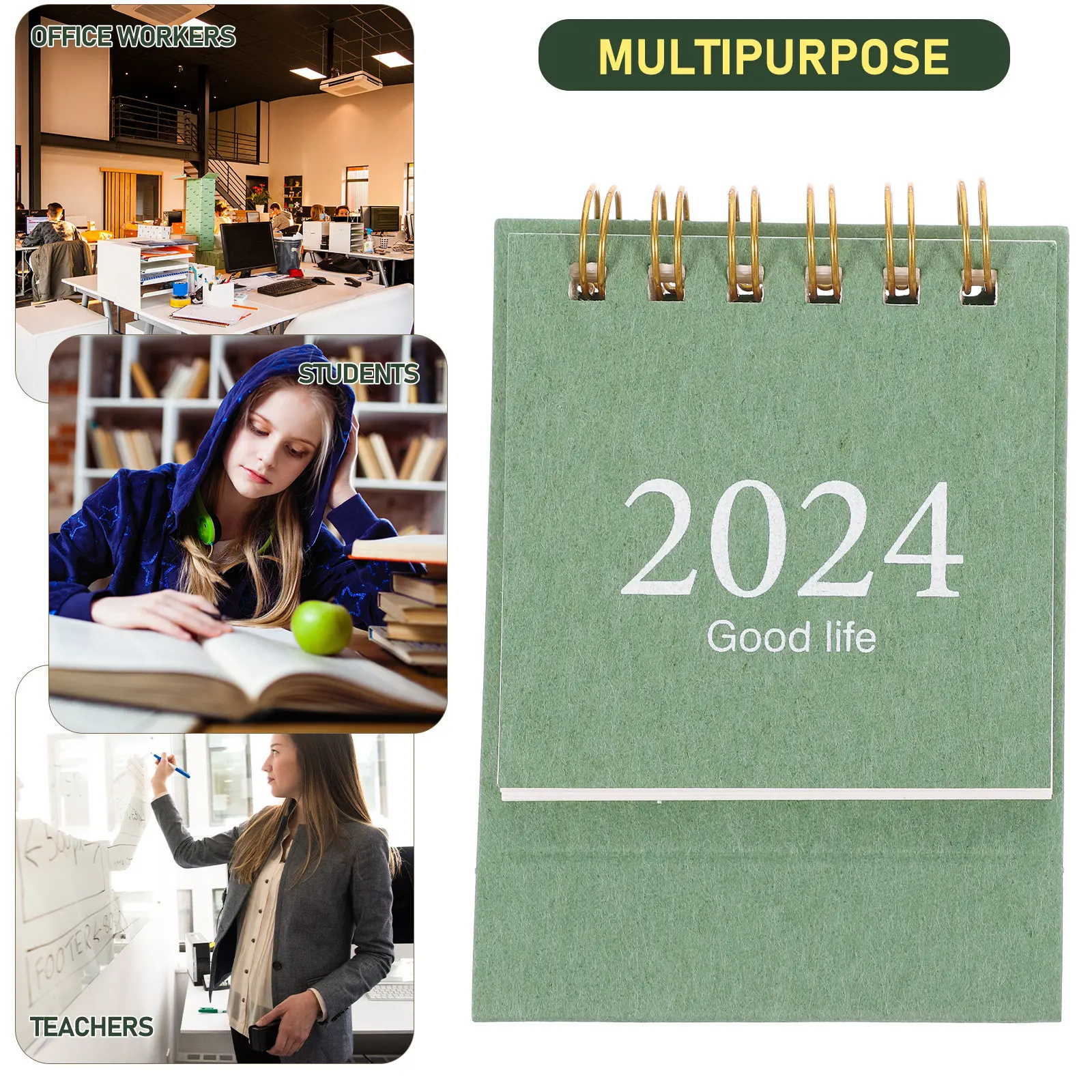 

Small Standing Coil Desk Calendar 2024 Desktop Paper Calendar Schedule Planner Office Accessory Schedule Planner
