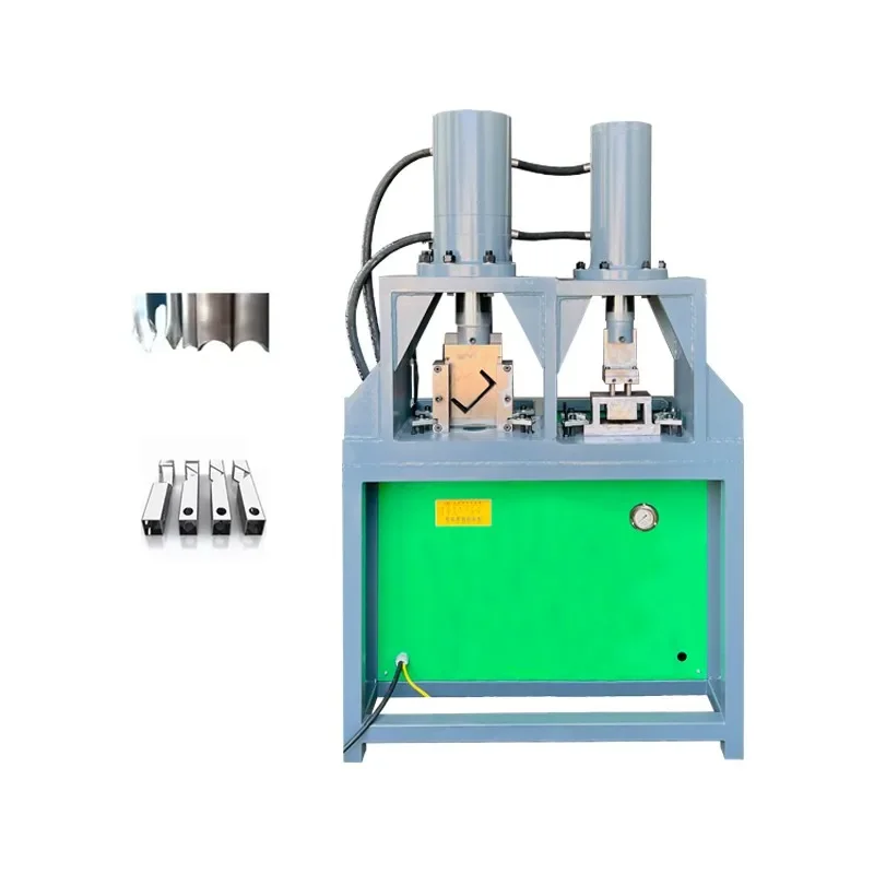 small hydraulic oil cylinder steel hole busbar cutting punching drilling marking machine on square tube press