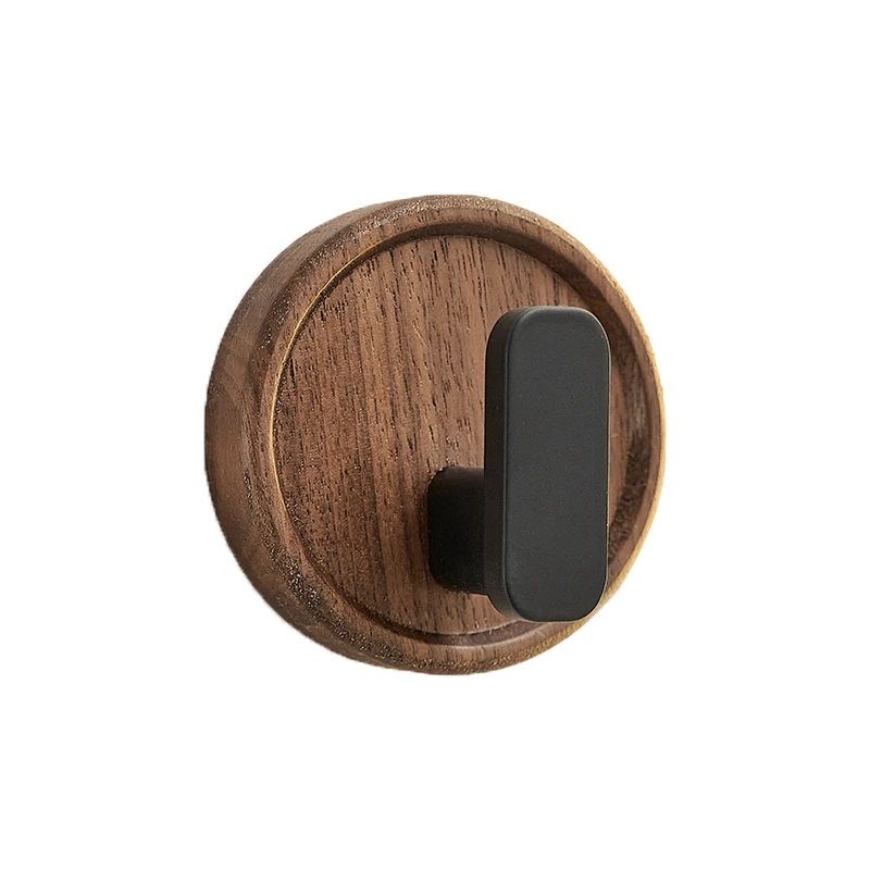 New Style Walnut Robe Hook Clothes Coat Hanger Household Decoration Rustproof Wooden Towel Hook Bathroom Accessories WB8135