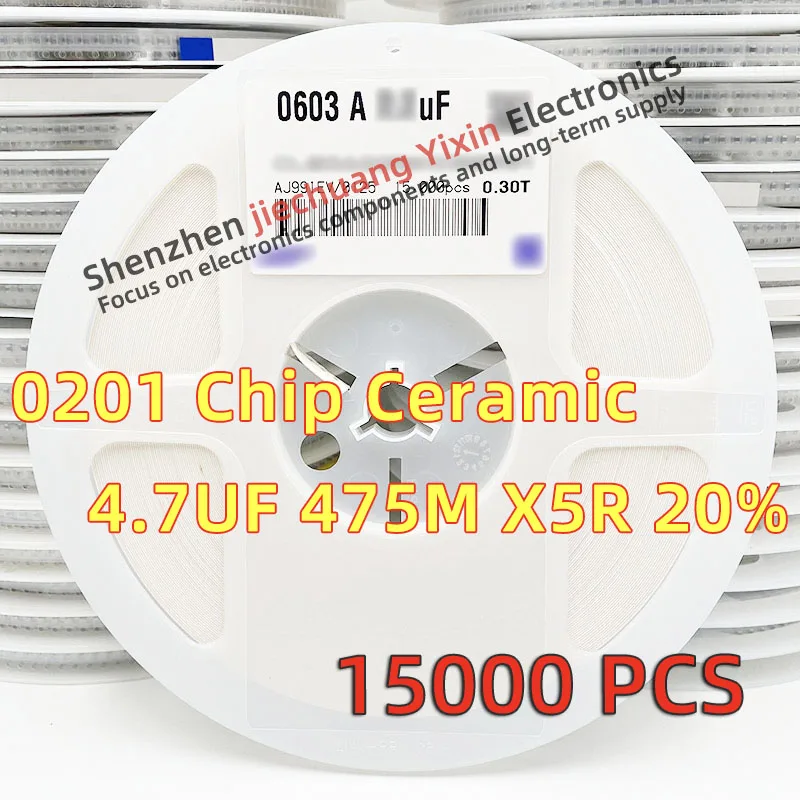 Chip Ceramic Capacitor 0201 4.7UF 6.3V 10V 475M 20% accuracy X5R material 0603 Capacitance 15000pcs