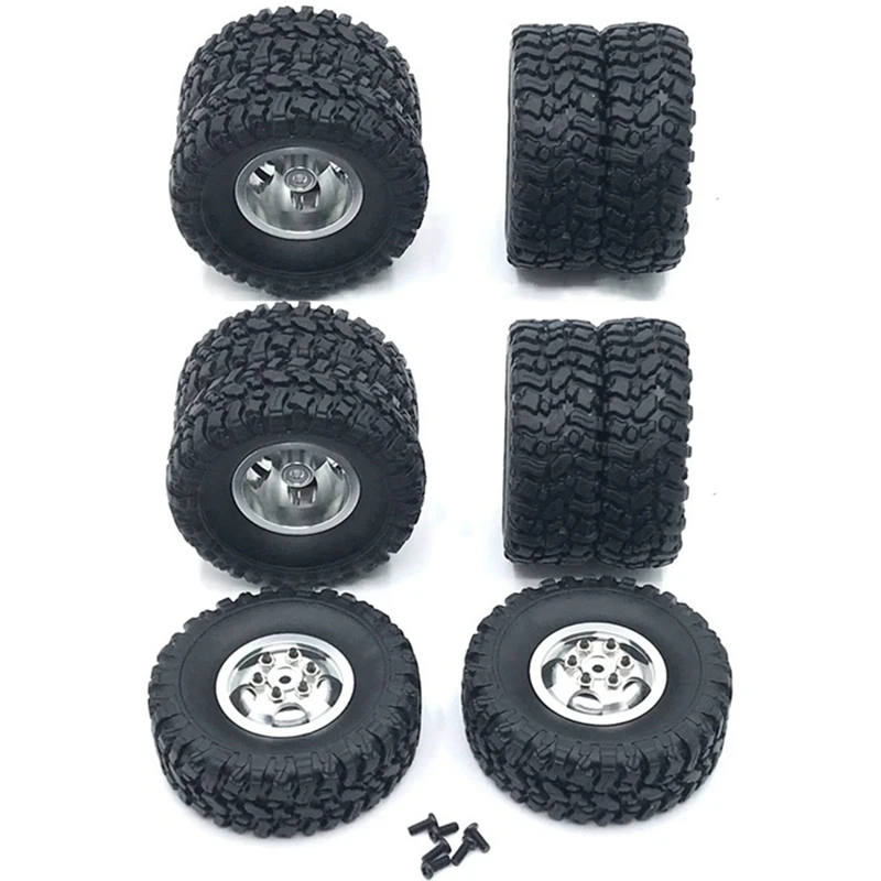 Double Wheel Metal Wheel Rim With Rubber Tire Tyre For WPL B16 B36  Q60 Q63 Q64 6WD 6X6 RC Truck