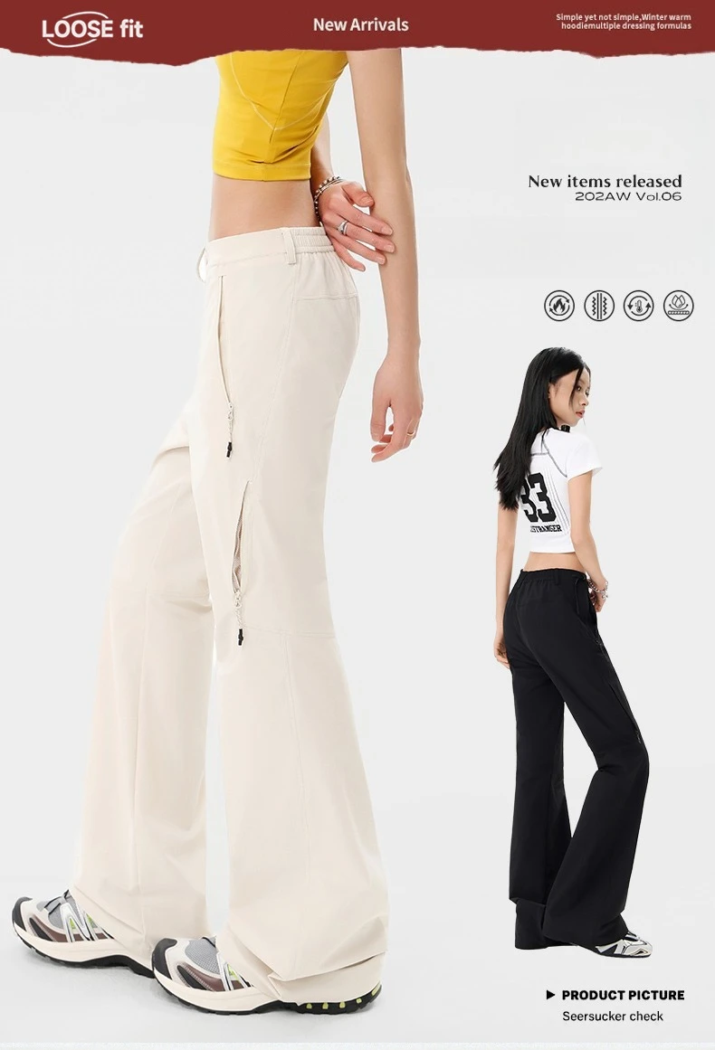 Damen-Freizeithose mit weitem Bein für Frühjahr/Sommer 2026 – Trendiges Slim-Fit Micro-Flare-Design für Jugendliche und Streetwear – Detail 2