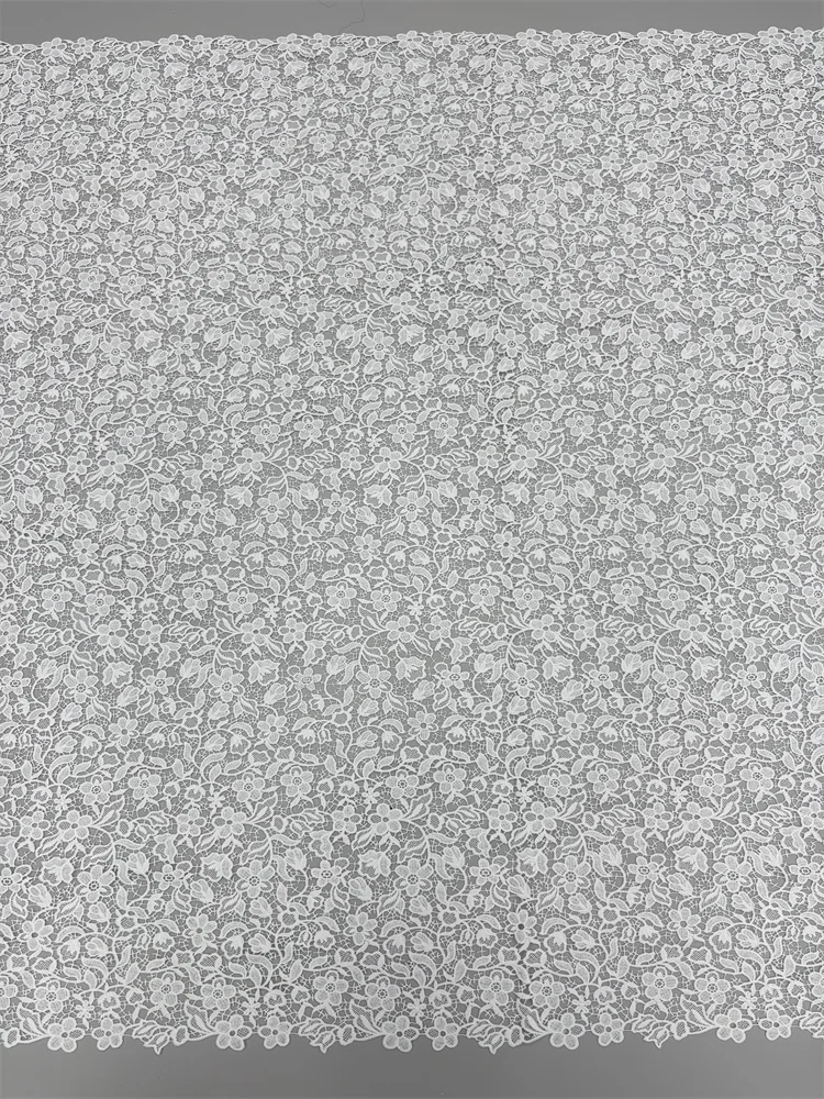 Nigerianischer Luxus-Stoff 2026 Hochwertige Spitze Wasserlösliche Bestickte Modische Weiche Weiße Spitze 5 Yard – Detail 11