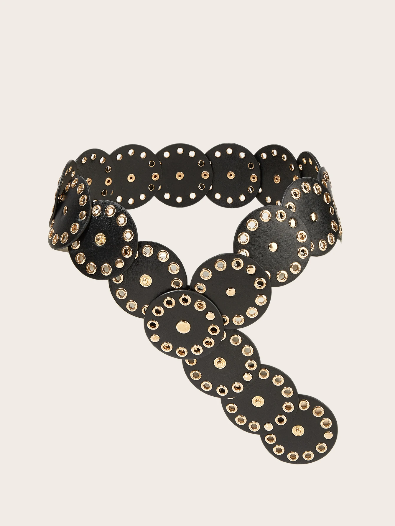 

День святого Валентина, цельный богемный круглый женский лоскутный ремень Y2K, винтажный черный ремень с золотыми шипами, повседневный простой женский модный аксессуар, подходит для пар с платьями, брюками, пальто, уличные аксессуары, ремень подходит для 